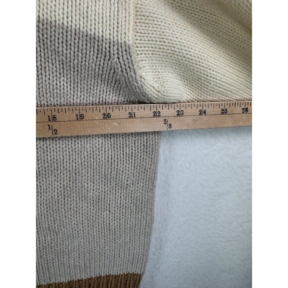 Theory Wool Cashmere blend‎ retro striped relaxed sweater sz M - Picture 5 of 6